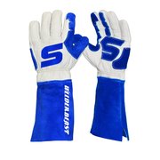 Azusa Safety Welderbeast Buffalo Leather Stick Welding Gloves, White w/9" Blue Split Grain Flex Cuffs, 2XL WSTICK